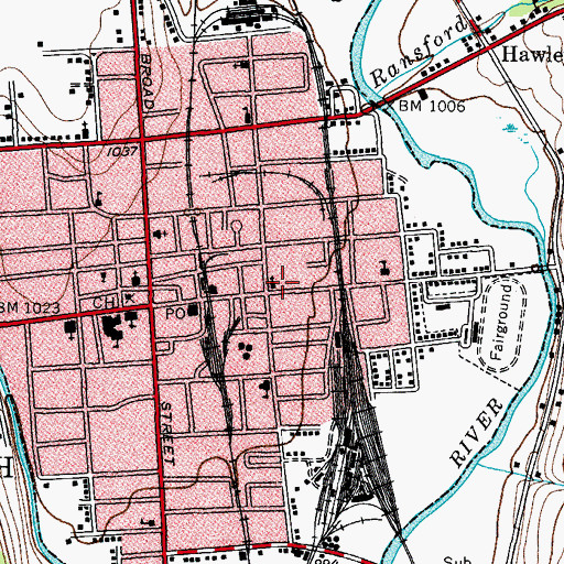Topographic Map of Saint Bartholomew's Roman Catholic Church, NY