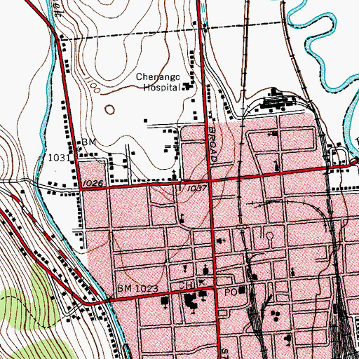 Topographic Map of Saint Paul's Roman Catholic Church, NY