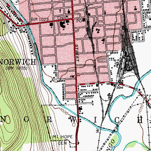 Topographic Map of Ward School Number 4 (historical), NY