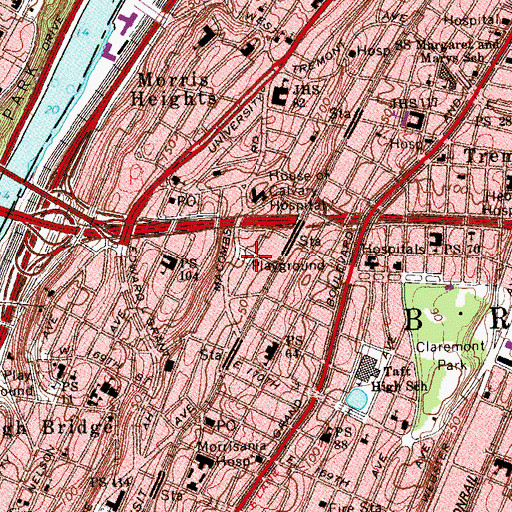 Topographic Map of Goble Playground, NY