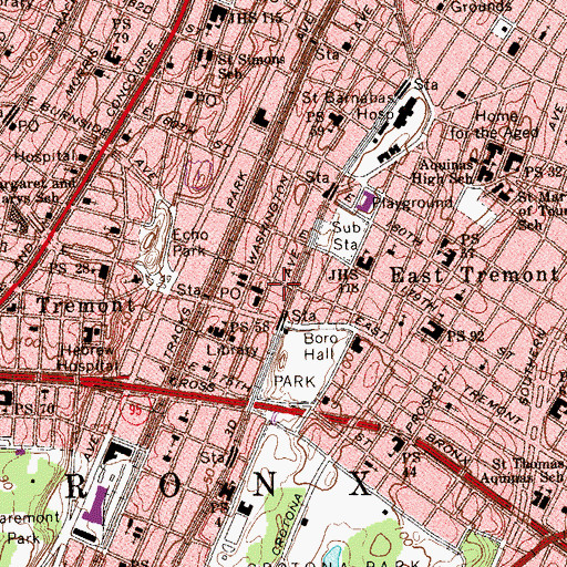 Topographic Map of El Batey De Dona Provi, NY
