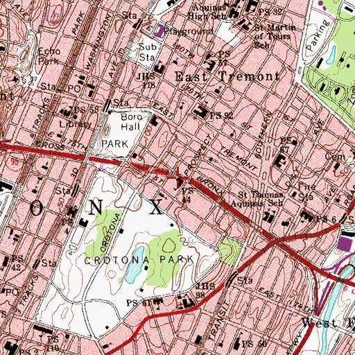 Topographic Map of Admiral Farragut Playground, NY