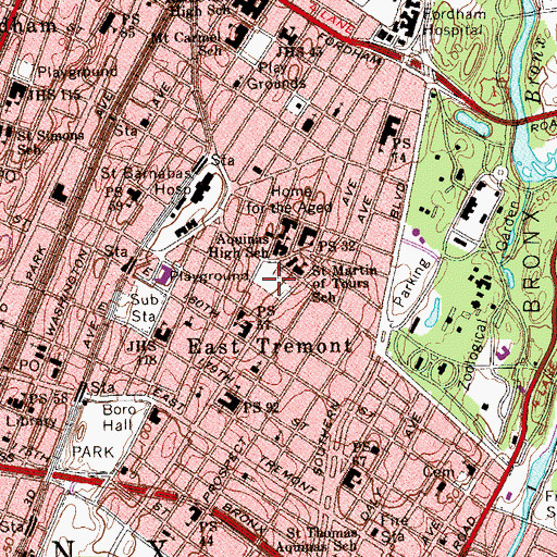 Topographic Map of Belmont Playground, NY