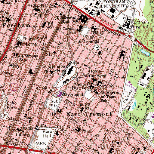 Topographic Map of Hutton Square, NY