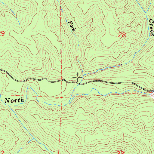 Topographic Map of West Fork Bridge Creek, CA