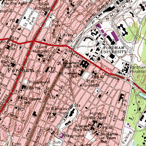 Topographic Map of Flood Triangle, NY