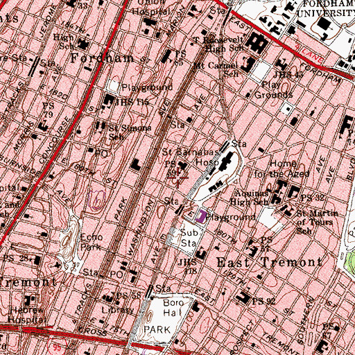 Topographic Map of A Farm In The Bronx, NY