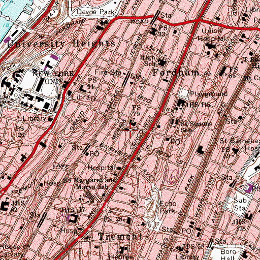 Topographic Map of Morris Garden, NY