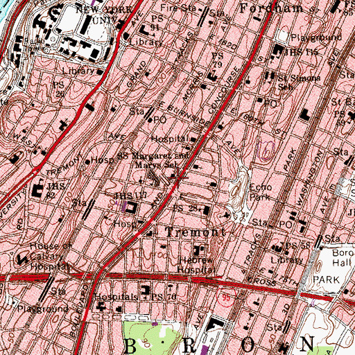 Topographic Map of Echo Triangle, NY