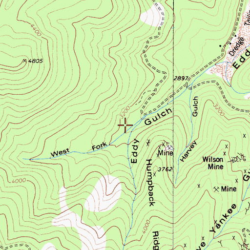 Topographic Map of West Fork Eddy Gulch, CA