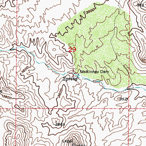 Topographic Map of McKinney Dam, AZ
