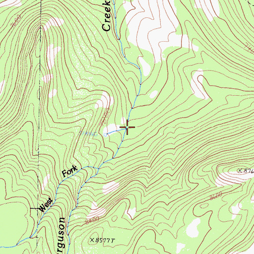 Topographic Map of West Fork Ferguson Creek, CA