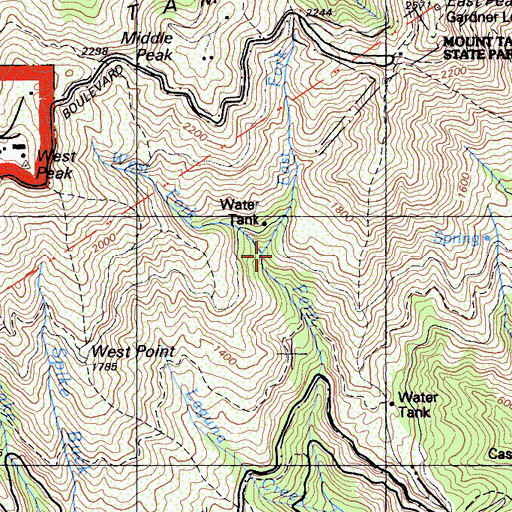 Topographic Map of West Fork Fern Creek, CA
