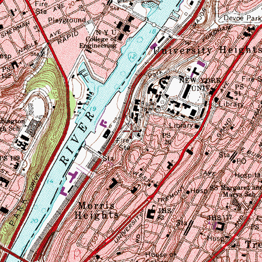 Topographic Map of Cedar Playground, NY