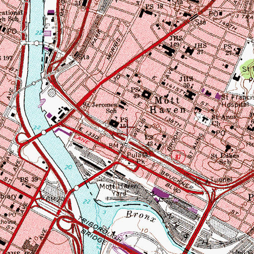 Topographic Map of Carlos J Lozada Playground, NY