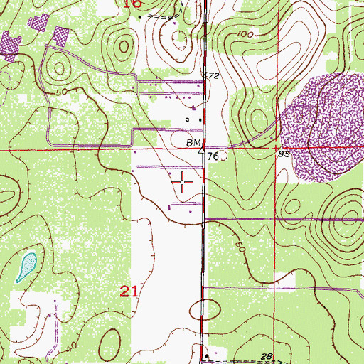 Topographic Map of Freedom Baptist Church, FL
