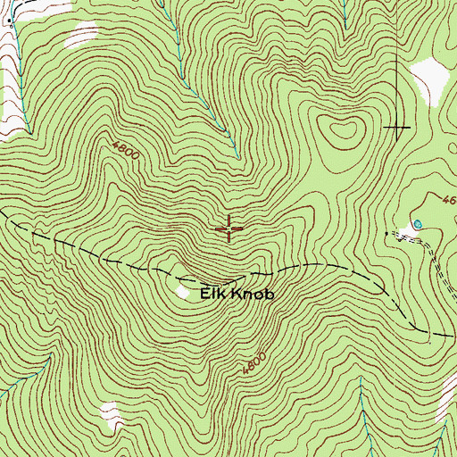 Topographic Map of Elk Knob State Natural Area, NC