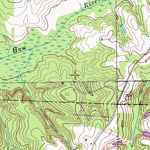 Topographic Map of Haw River State Park, NC