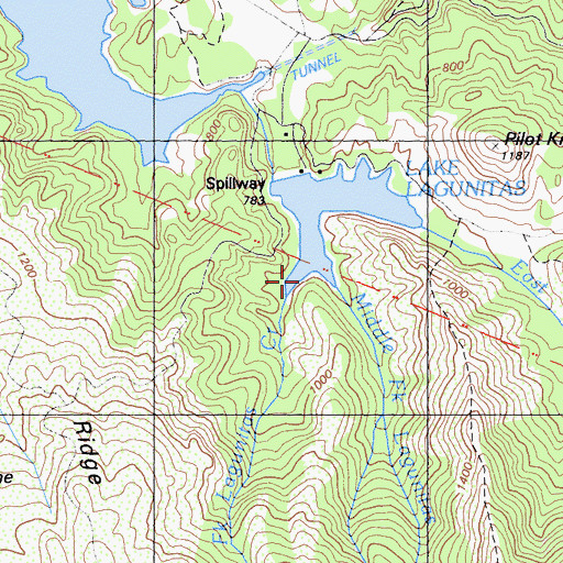 Topographic Map of West Fork Lagunitas Creek, CA