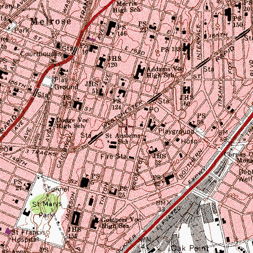 Topographic Map of Abigail Playground, NY