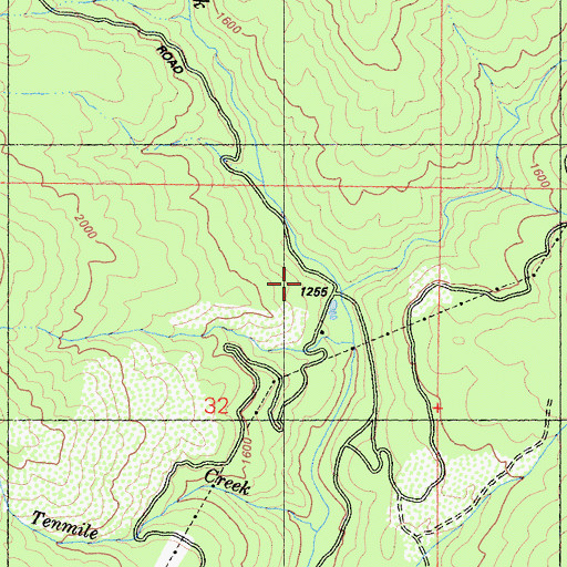 Topographic Map of West Fork Patrick Creek, CA