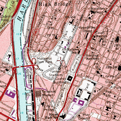 Topographic Map of Joseph Yancey Track And Field, NY