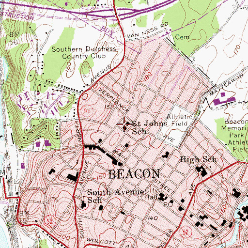 Topographic Map of Saint Johns Convent (historical), NY