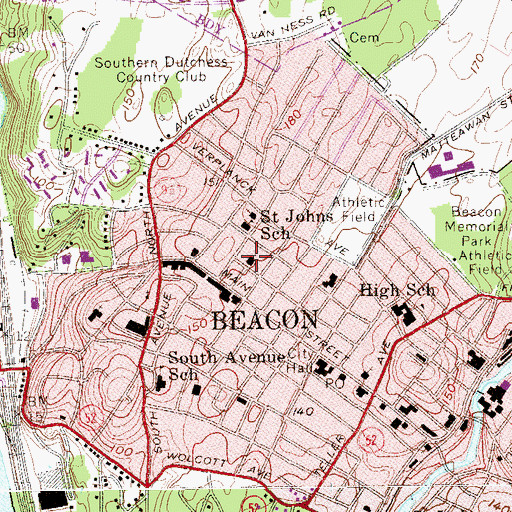 Topographic Map of Trinity Methodist Episcopal Church (historical), NY
