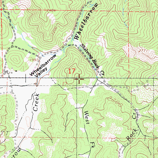 Topographic Map of West Fork Shelving Rock Creek, CA