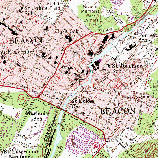 Topographic Map of First Methodist Episcopal Church, NY