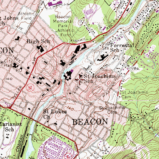 Topographic Map of First Presbyterian Church, NY