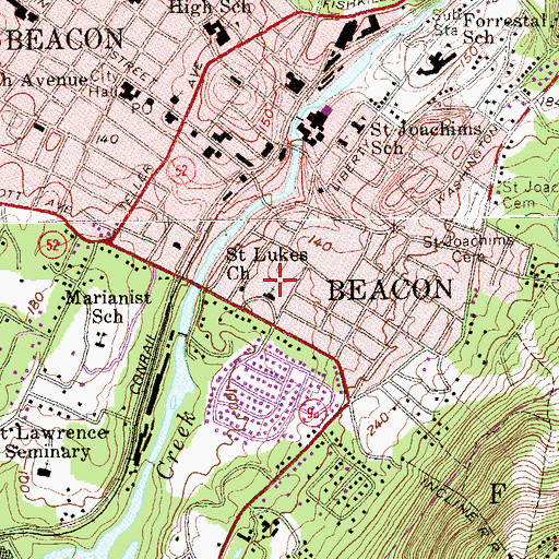 Topographic Map of Saint Lukes Cemetery, NY