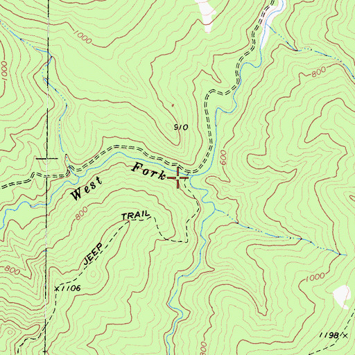 Topographic Map of West Fork Sproul Creek, CA