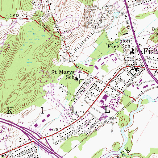 Topographic Map of Saint Marys Roman Catholic Church, NY