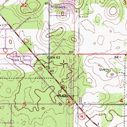 Topographic Map of Seven Rivers Presbyterian Church, FL