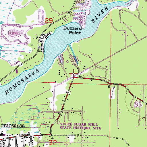 Topographic Map of Homosassa Water Tower, FL