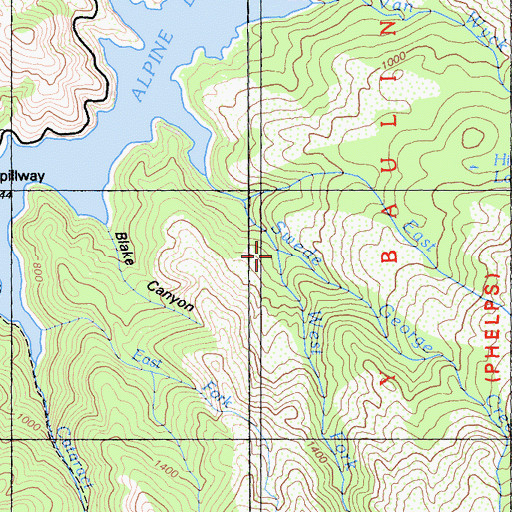Topographic Map of West Fork Swede George Creek, CA