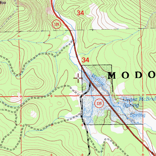 Topographic Map of West Fork Willow Creek, CA
