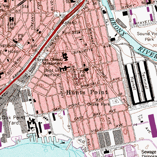 Topographic Map of Barretto Park, NY