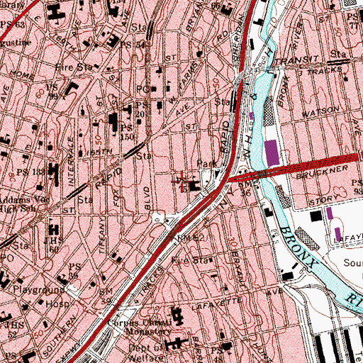 Topographic Map of Hoe Garden, NY