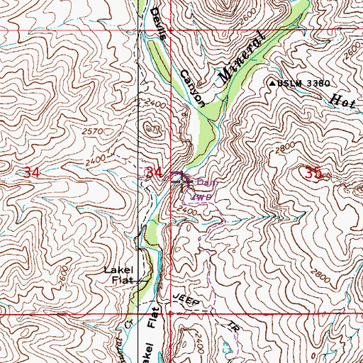 Topographic Map of Mineral Creek Arch Dam, AZ