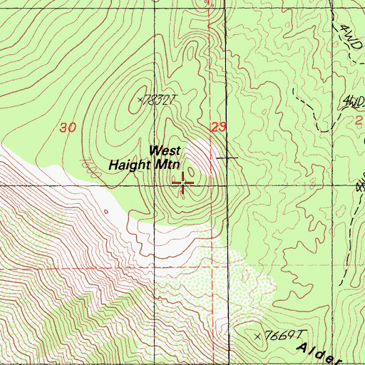 Topographic Map of West Haight Mountain, CA