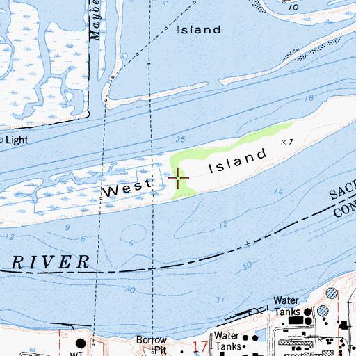 Topographic Map of West Island, CA