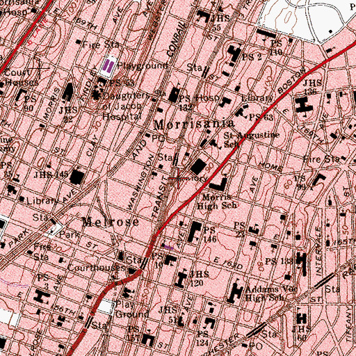 Topographic Map of Franklin Triangle, NY