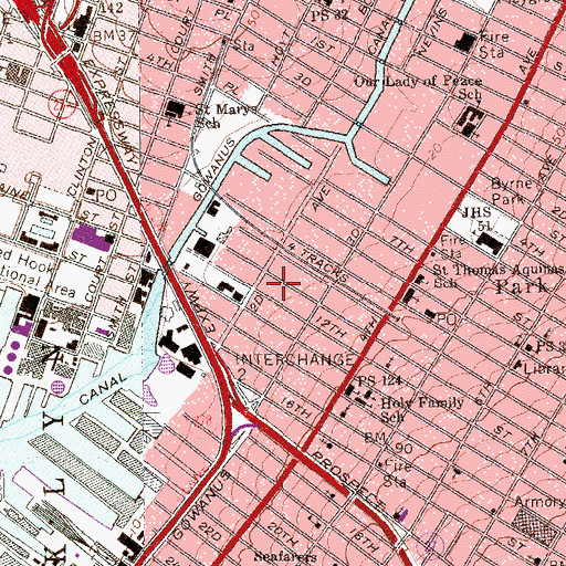 Topographic Map of Ennis Park, NY