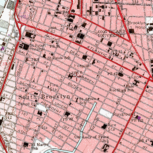 Topographic Map of Boerum Park, NY
