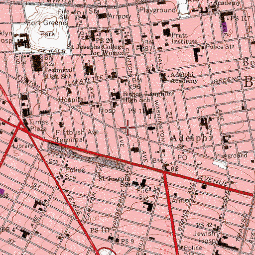 Topographic Map of Gateway Triangle, NY