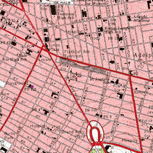 Topographic Map of Dean Playground, NY