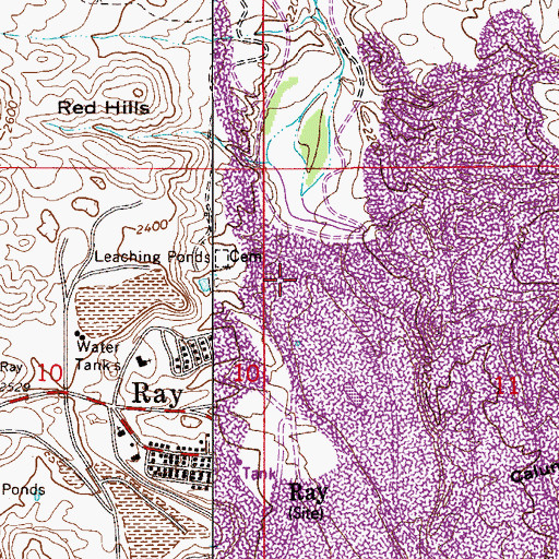 Topographic Map of Mineral Creek Diversion Dam, AZ