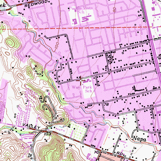 Topographic Map of West Park Elementary School, CA